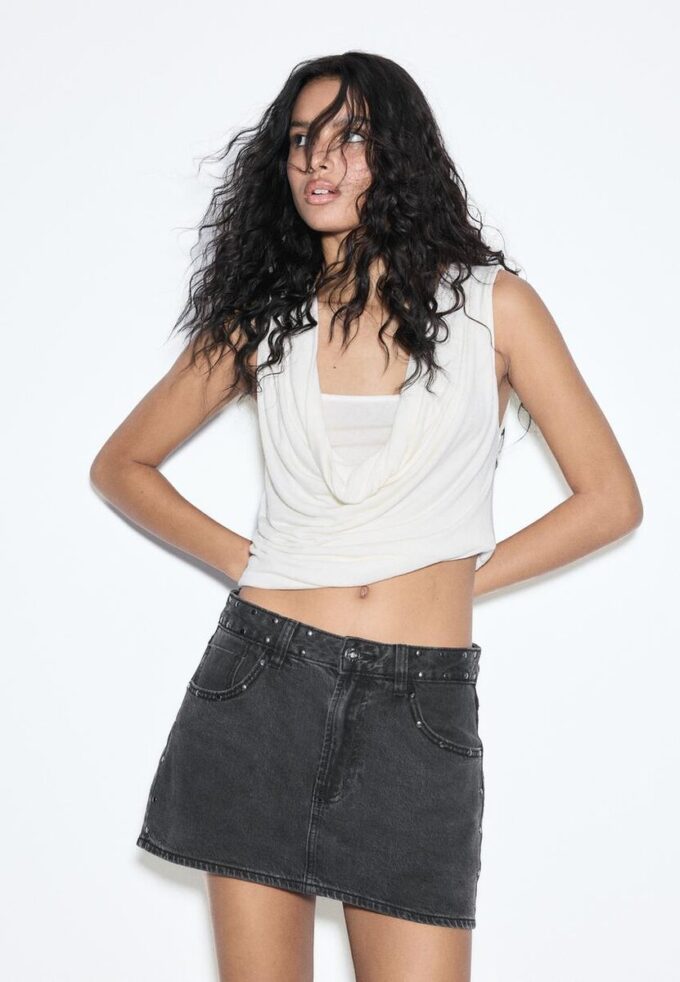 D62 Studded Denim Skort D62 Studded Denim Skort