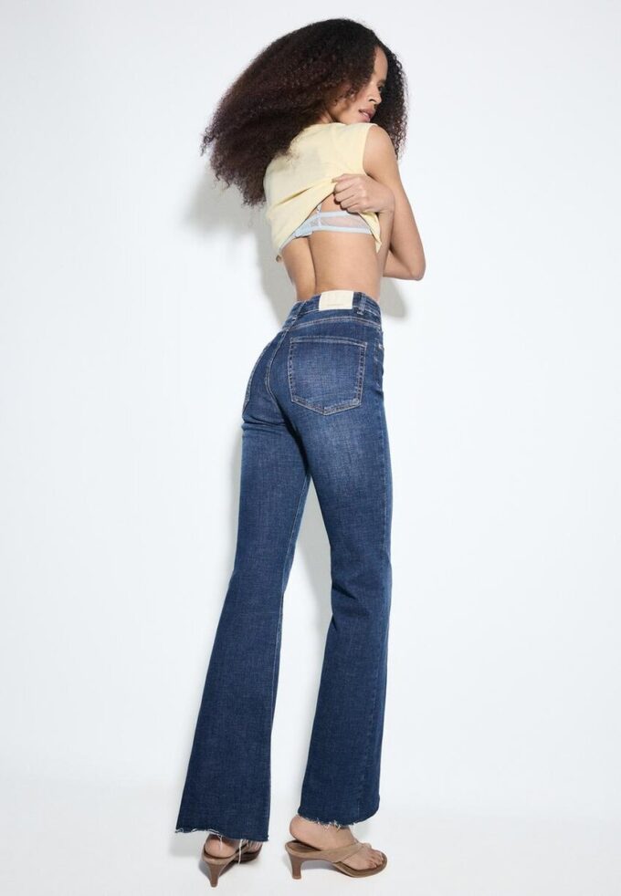 D74 Flared Jeans with Slit