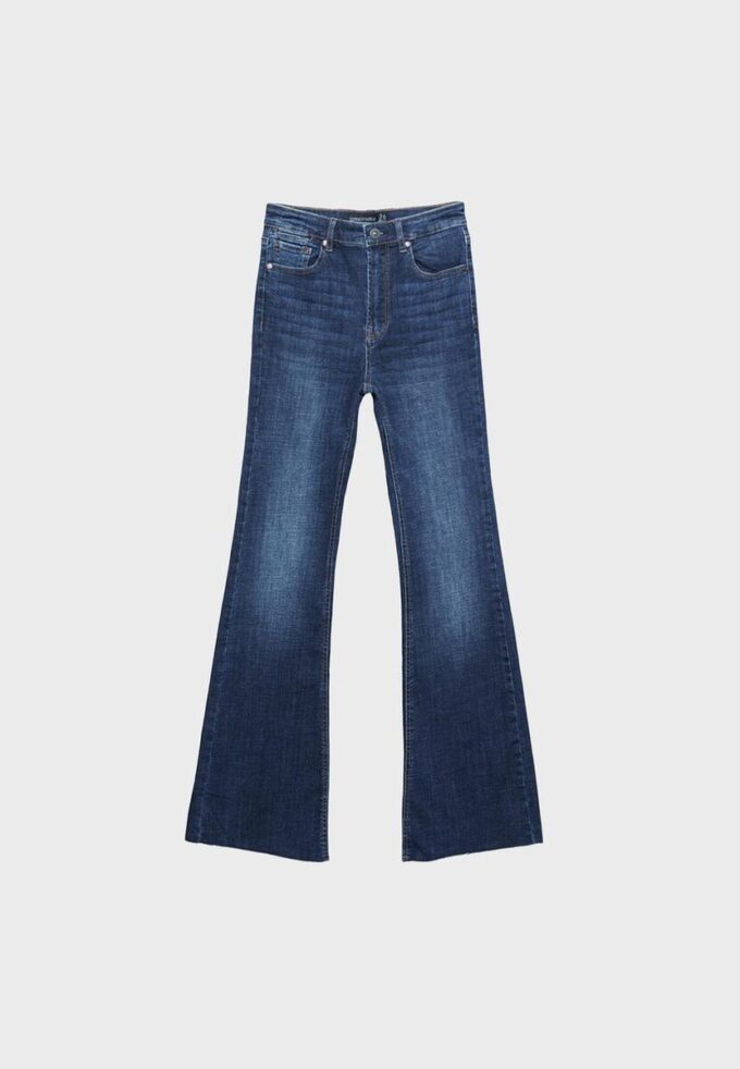 D74 Flared Jeans with Slit
