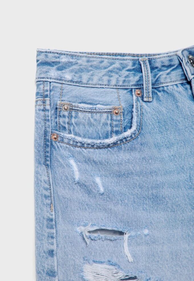 D75 Ripped Denim Shorts