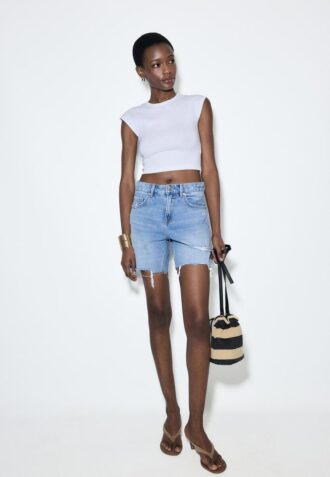 D93 Longline Denim Shorts