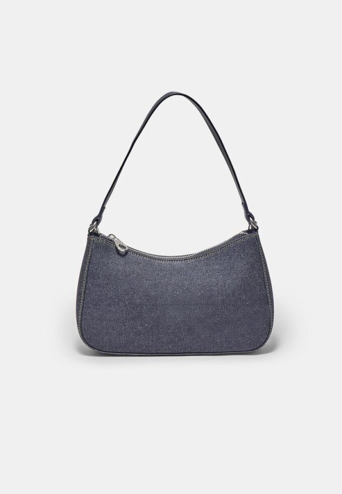 Denim Half-Moon Shoulder Bag