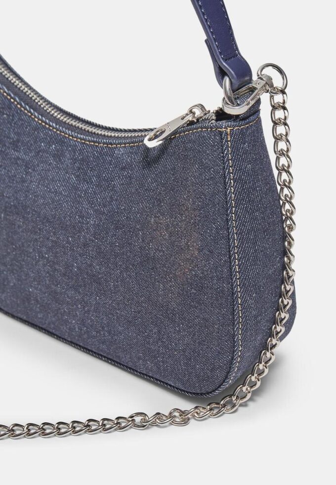 Denim Half-Moon Shoulder Bag