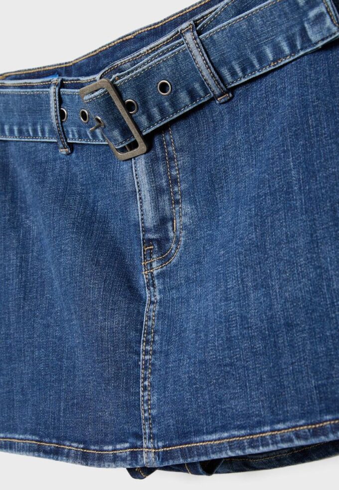 Denim Skort with Belt Denim Skort with Belt
