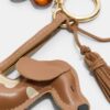 Dog and Flower Charm Keyring
