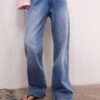 Double Metal Button Straight-Leg Jeans Double Metal Button Straight-Leg Jeans