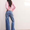 Double Metal Button Straight-Leg Jeans Double Metal Button Straight-Leg Jeans