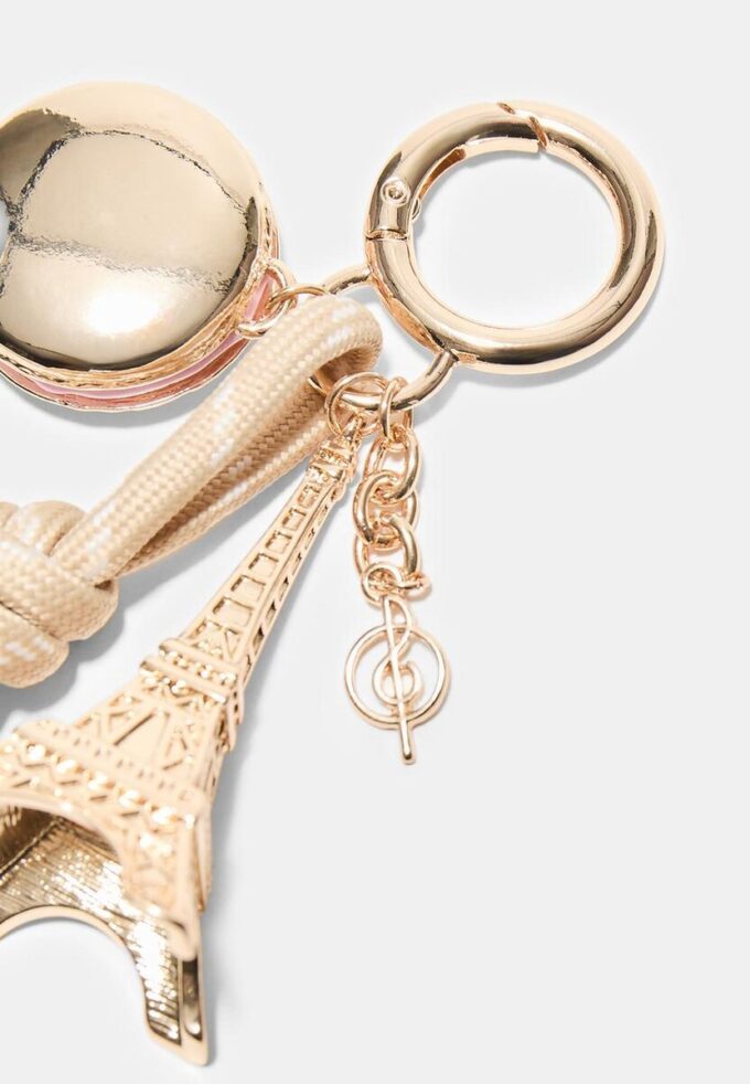 Eiffel Tower and Macarons Charm Keyring