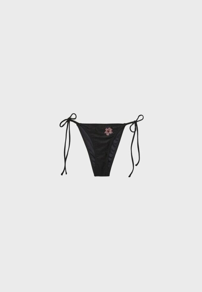Embroidered Flower Brazilian Bikini Briefs Embroidered Flower Brazilian Bikini Briefs