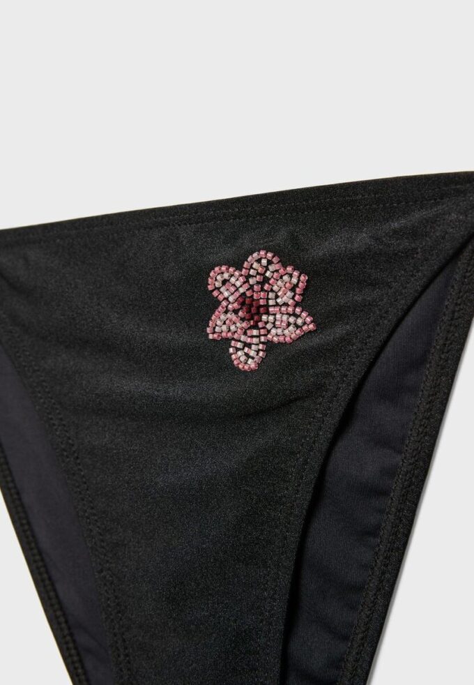 Embroidered Flower Brazilian Bikini Briefs Embroidered Flower Brazilian Bikini Briefs