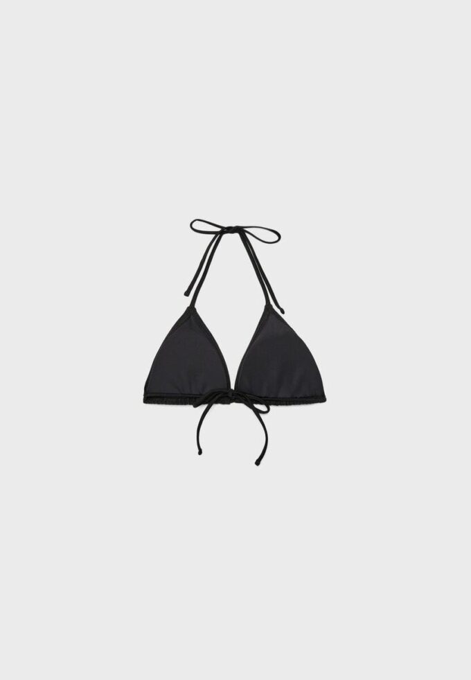 Embroidered Flower Triangle Bikini Top Embroidered Flower Triangle Bikini Top
