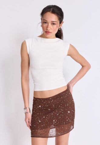 Embroidered Mini Skort