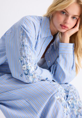 Embroidered Sleeve Shirt