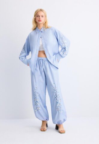 Embroidered Sleeve Shirt