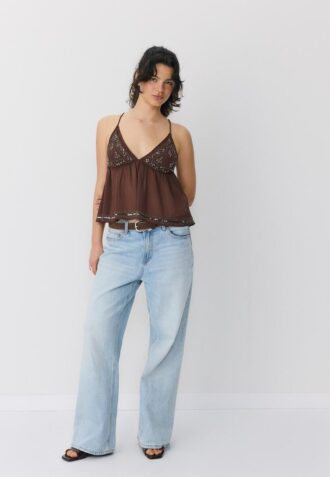 Embroidered Strappy Top