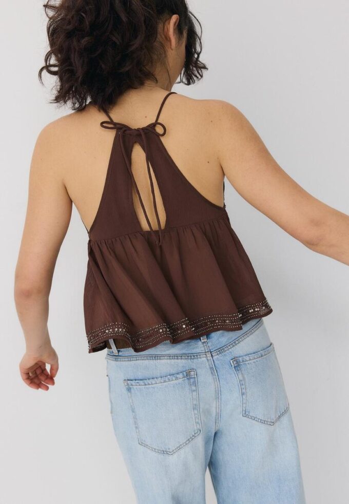 Embroidered Strappy Top