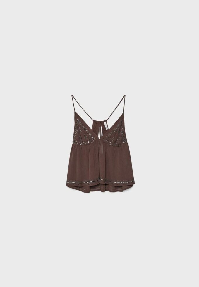 Embroidered Strappy Top
