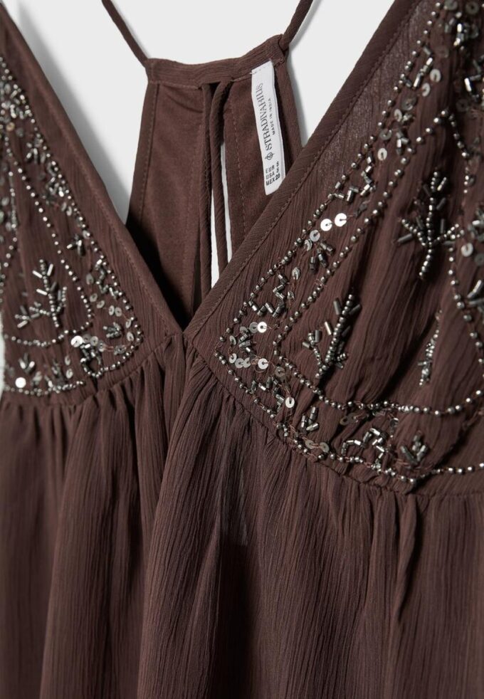 Embroidered Strappy Top