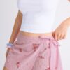 Embroidered Striped Sarong Mini Skort Embroidered Striped Sarong Mini Skort