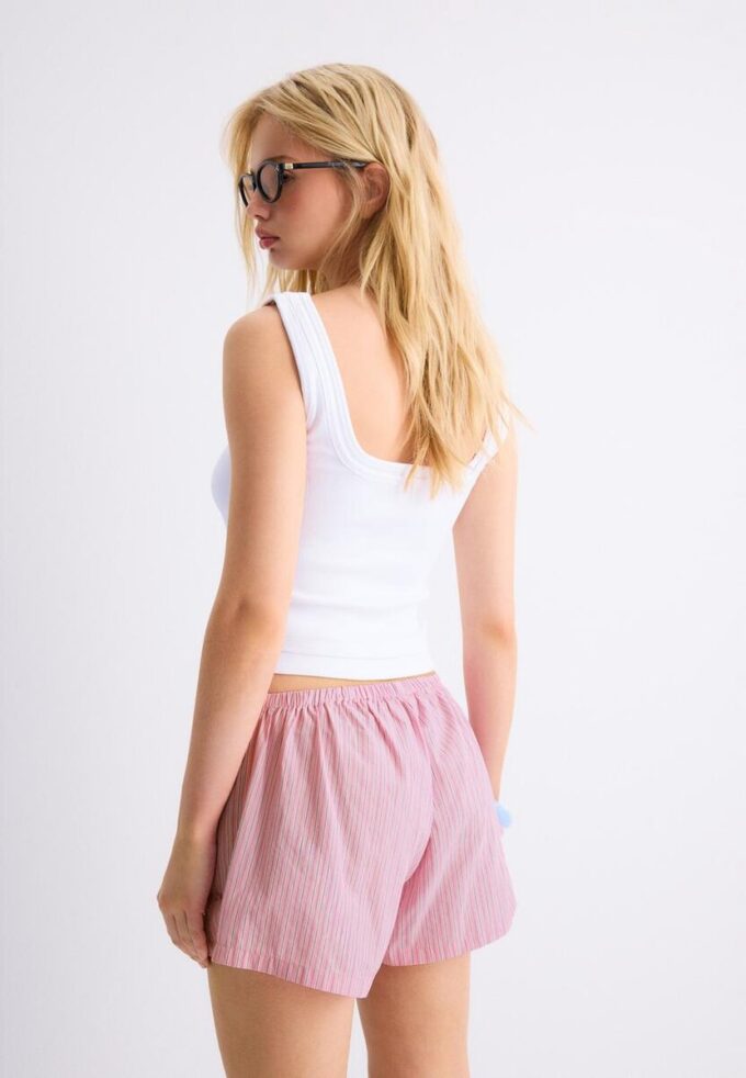 Embroidered Striped Sarong Mini Skort Embroidered Striped Sarong Mini Skort