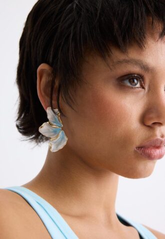 Enamelled Fan Earrings
