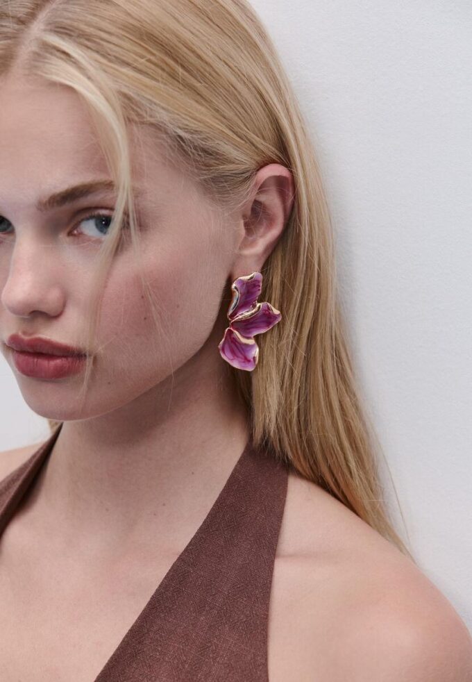 Enamelled Fan Earrings