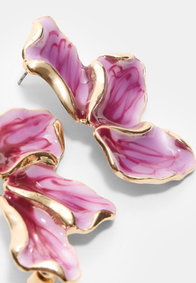 Enamelled Fan Earrings