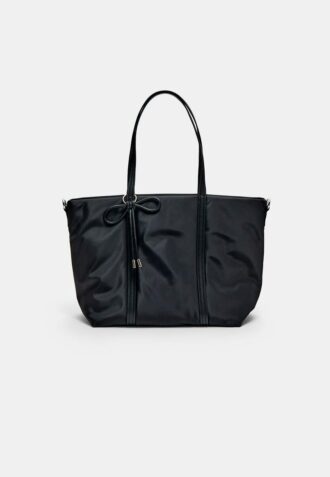 Fabric Shopper Bag with Bow