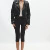 Faux Leather Biker Jacket with Belt Faux Leather Biker Jacket with Belt