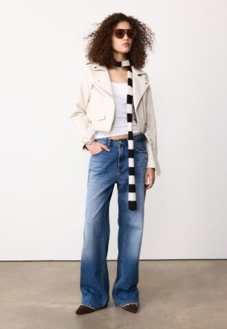Faux Leather Biker Jacket with Belt