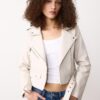 Faux Leather Biker Jacket with Belt