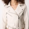 Faux Leather Biker Jacket with Belt