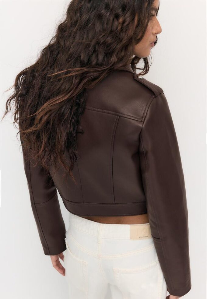 Faux Leather Biker Jacket with Belt Faux Leather Biker Jacket with Belt