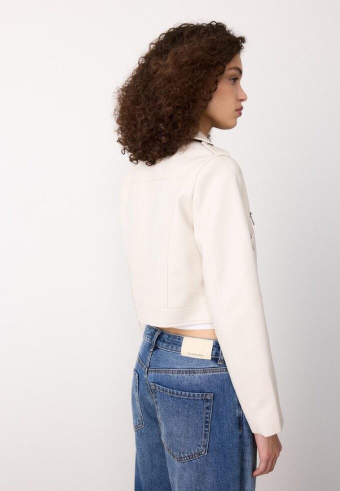Faux Leather Biker Jacket with Belt