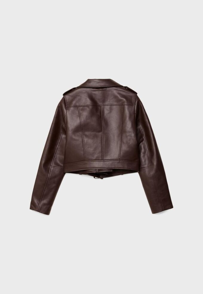 Faux Leather Biker Jacket with Belt Faux Leather Biker Jacket with Belt