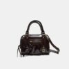 Faux Leather Crossbody Bowling Bag