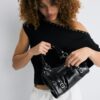 Faux Leather Crossbody Bowling Bag