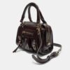 Faux Leather Crossbody Bowling Bag