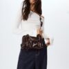 Faux Leather Crossbody Bowling Bag
