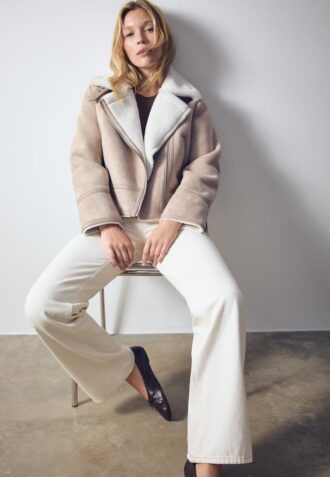 Faux Suede Biker Jacket