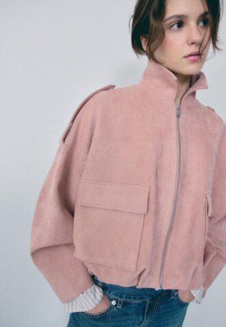 Faux Suede Bomber Jacket Faux Suede Bomber Jacket