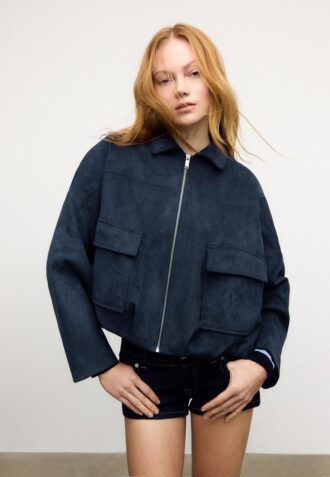 Faux Suede Bomber Jacket Faux Suede Bomber Jacket