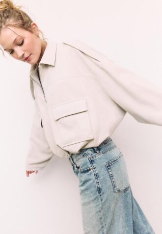 Faux Suede Bomber Jacket