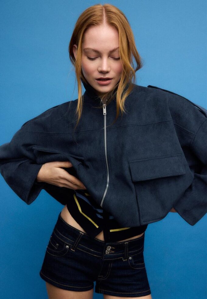 Faux Suede Bomber Jacket Faux Suede Bomber Jacket
