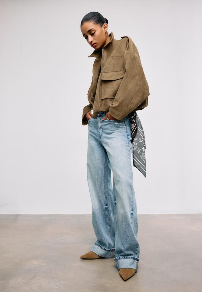 Faux Suede Bomber Jacket Faux Suede Bomber Jacket