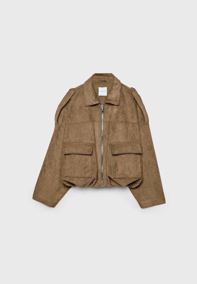 Faux Suede Bomber Jacket Faux Suede Bomber Jacket