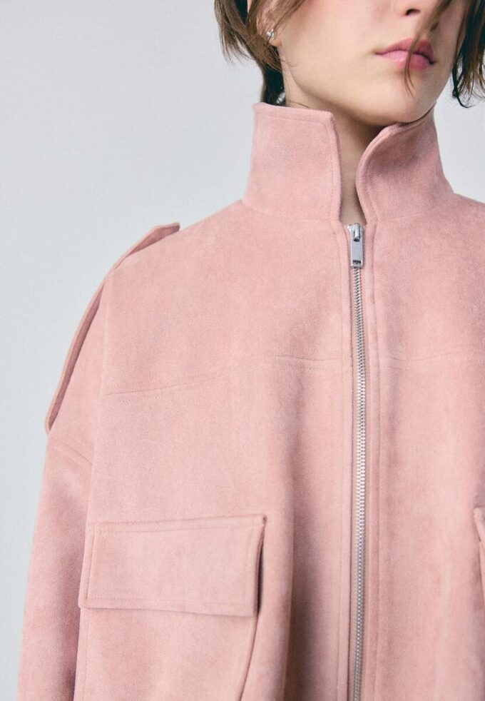Faux Suede Bomber Jacket Faux Suede Bomber Jacket