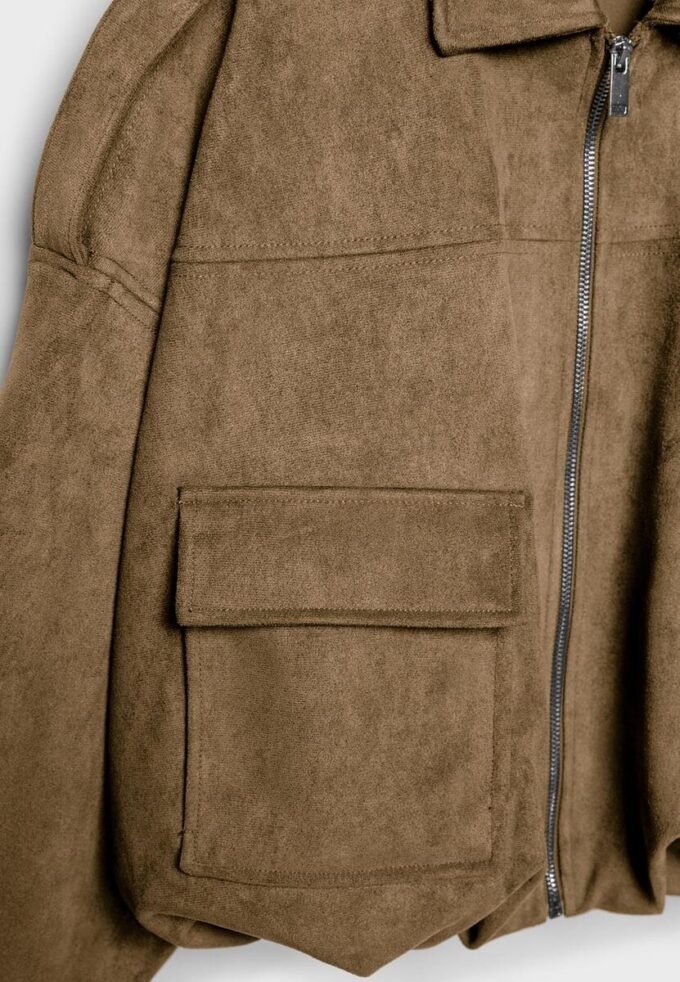 Faux Suede Bomber Jacket Faux Suede Bomber Jacket
