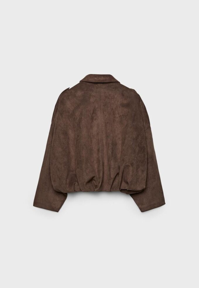 Faux Suede Bomber Jacket