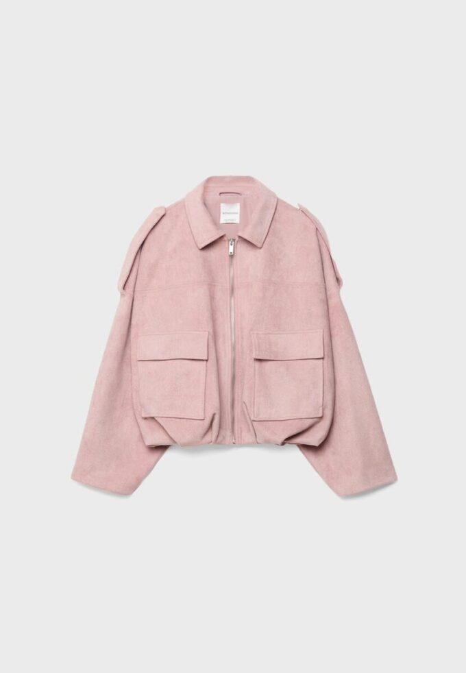 Faux Suede Bomber Jacket Faux Suede Bomber Jacket